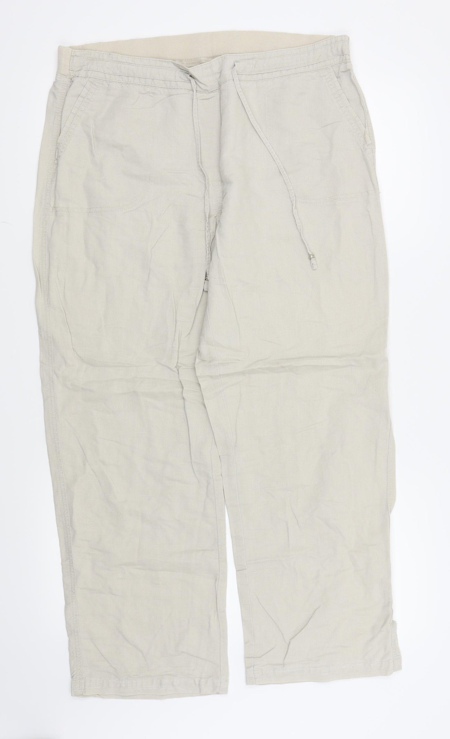 Cotton Traders Womens Beige   Trousers  Size 14 L25 in