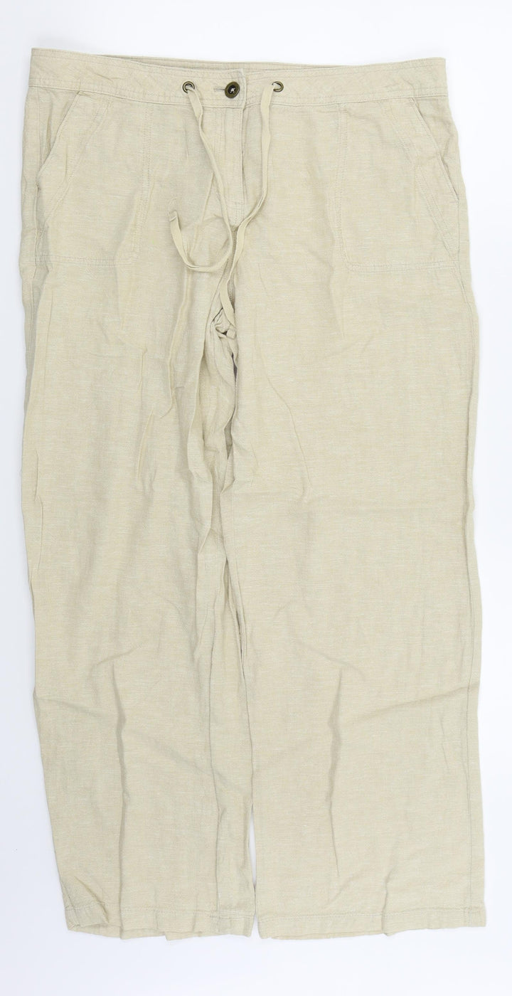 TU Womens Beige   Trousers  Size 14 L26 in