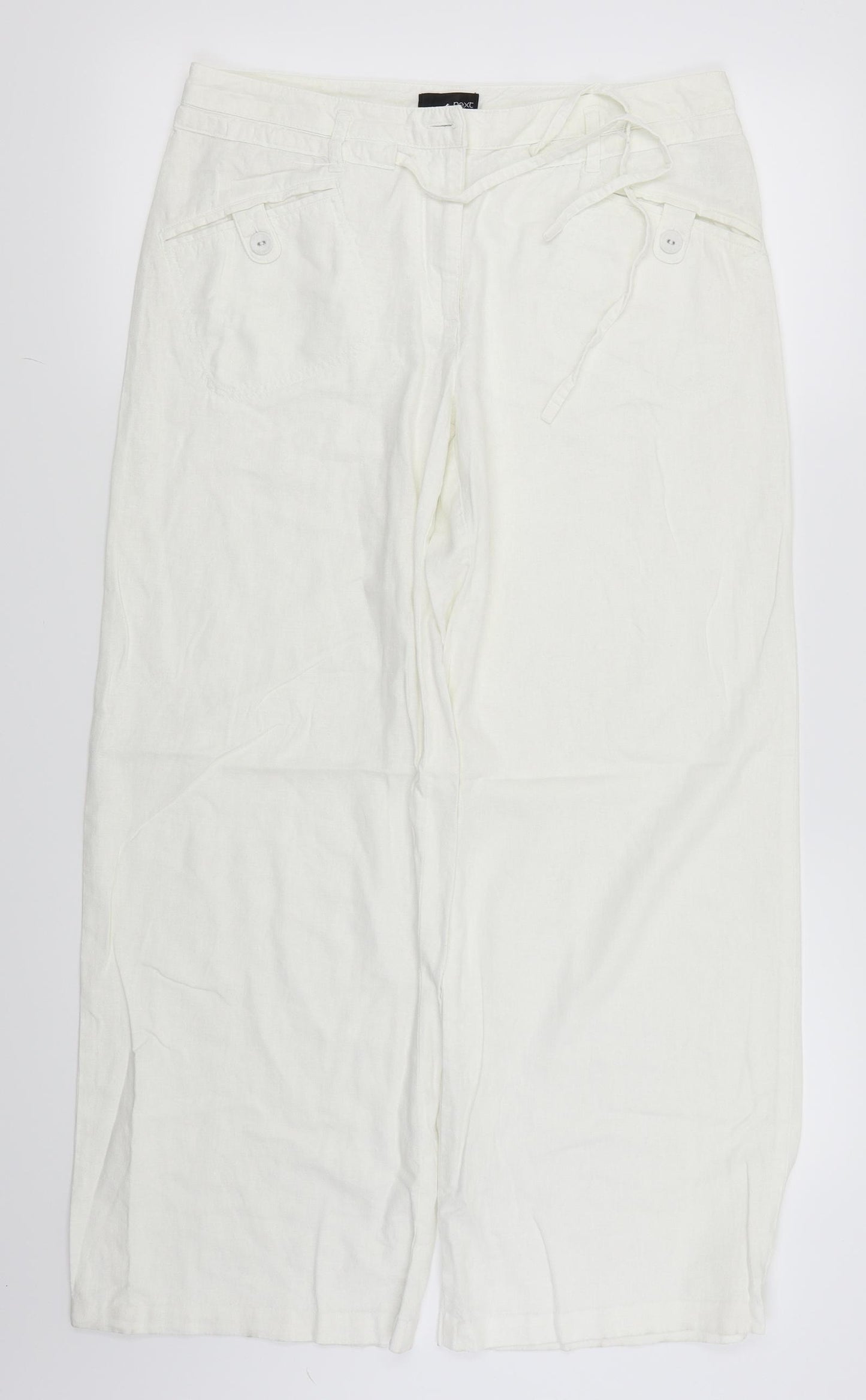 NEXT Womens White   Trousers  Size 12 L26 in