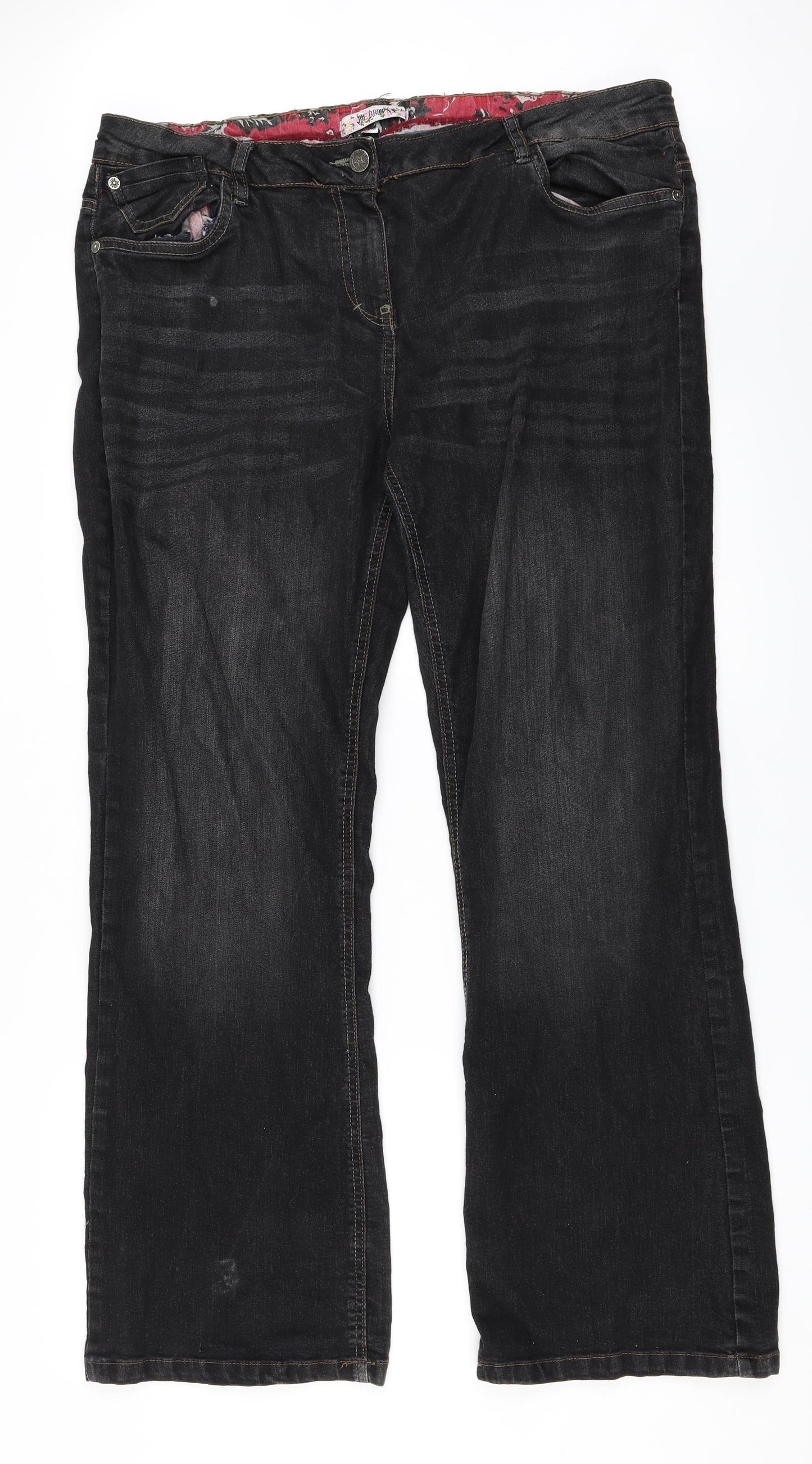 Joe Browns Womens Black  Denim Straight Jeans Size 18 L30 in
