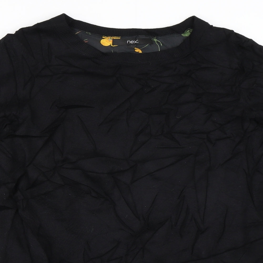 NEXT Womens Black Floral  Pullover Jumper Size 8