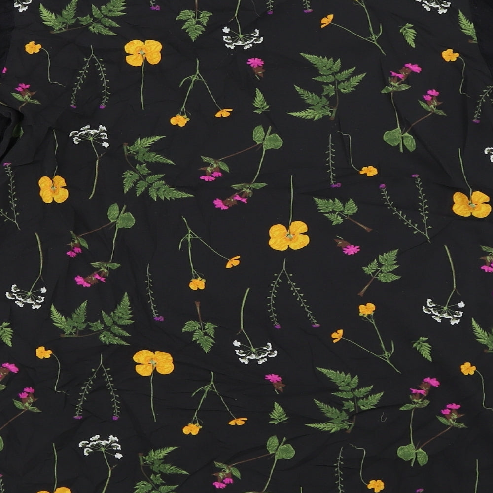 NEXT Womens Black Floral  Pullover Jumper Size 8
