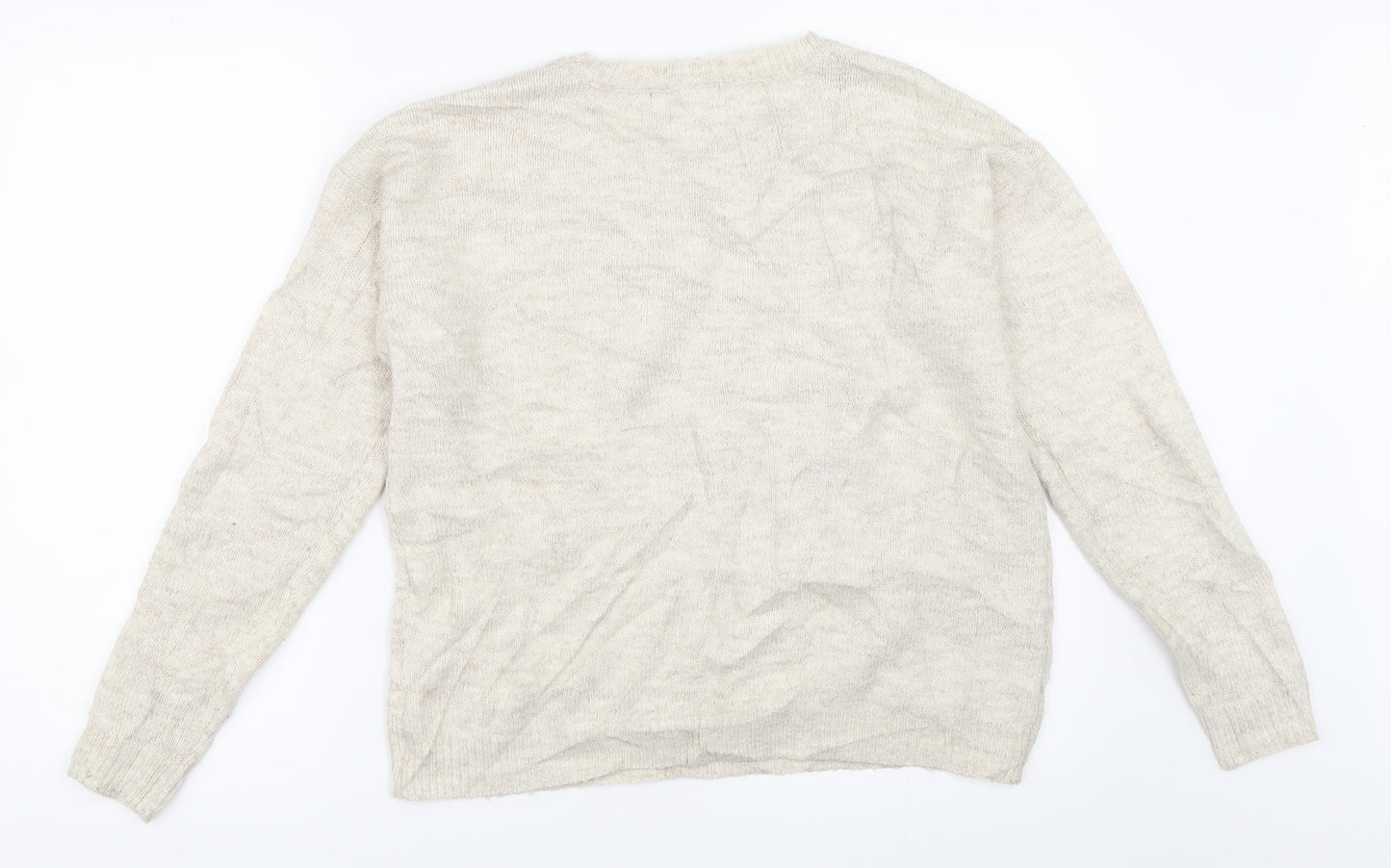 Primark Womens Beige   Pullover Jumper Size M  - christmas penguin