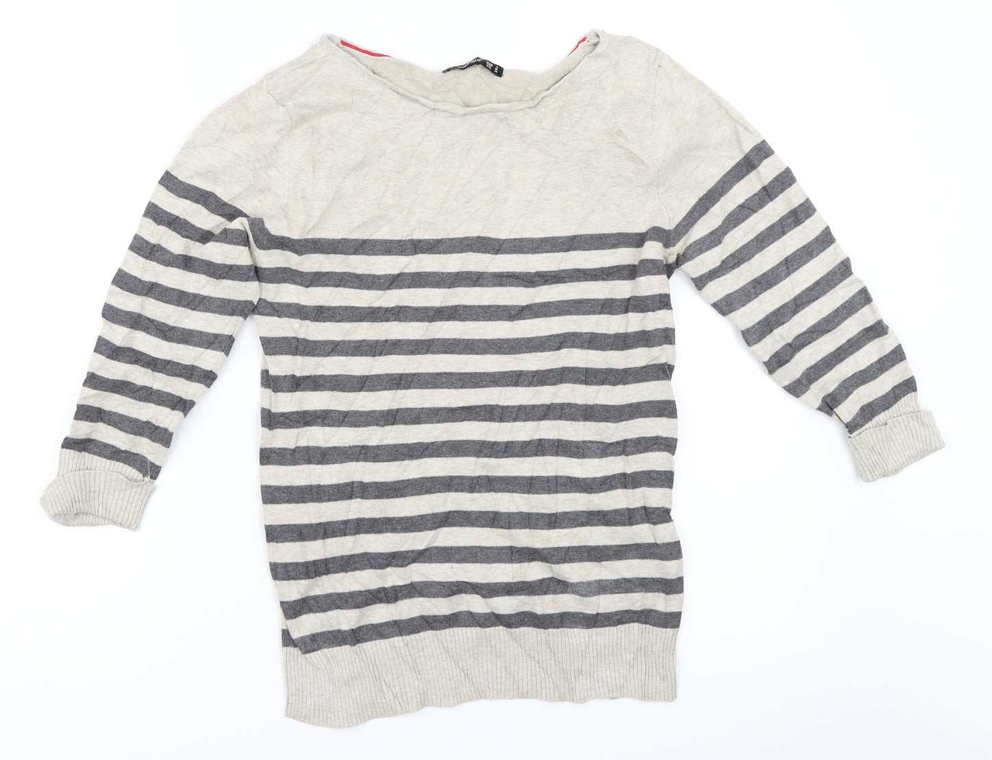 Primark Womens Beige Striped  Pullover Jumper Size 8