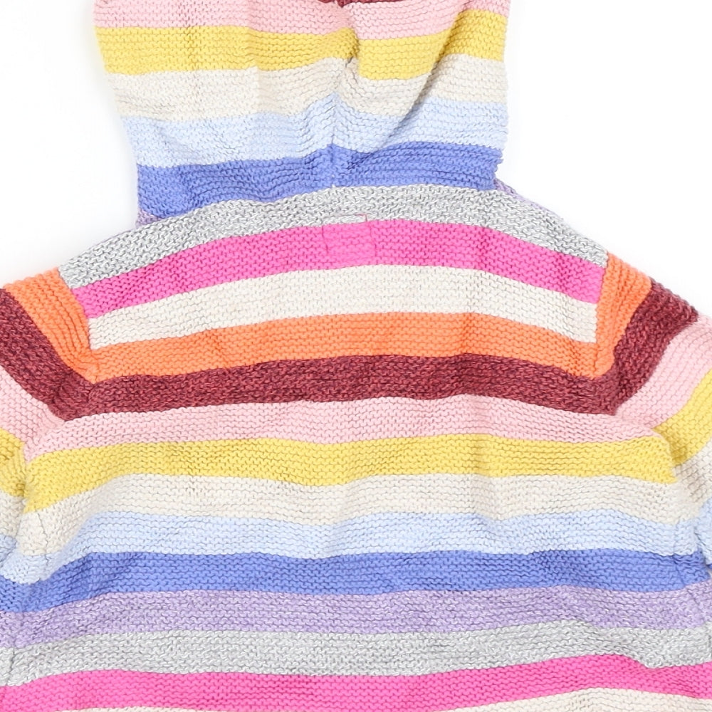 Gap Girls Pink Striped  Cape Jumper Size 12-18 Months