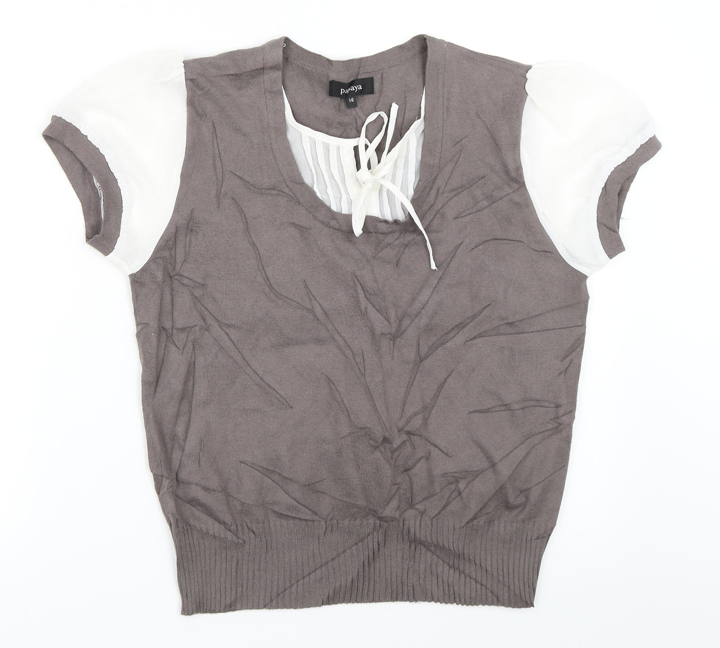 Papaya Womens Grey   Basic Blouse Size 14
