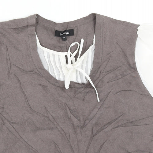 Papaya Womens Grey   Basic Blouse Size 14
