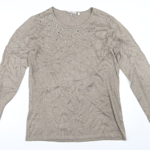 Canda Womens Beige   Pullover Jumper Size M