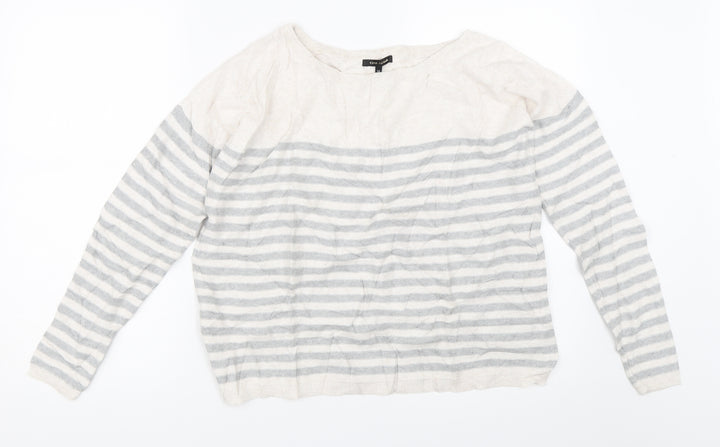 River Island Womens Grey Striped  Pullover Jumper Size 10