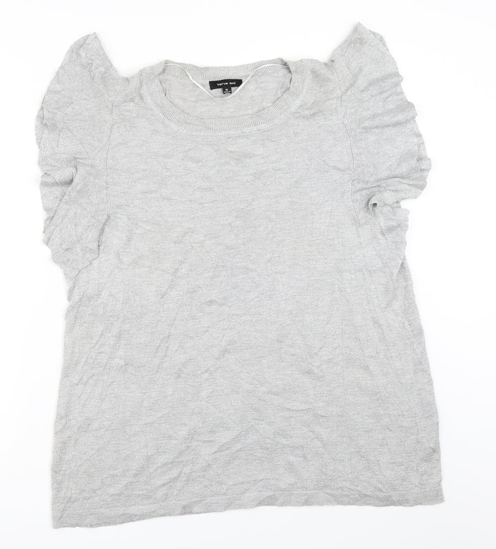Verve Ami Womens Silver Rayon Pullover Jumper Size XL