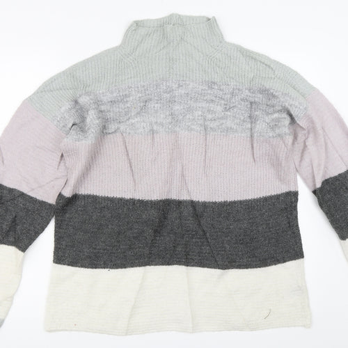 NEXT Womens Grey Striped  Pullover Jumper Size 10