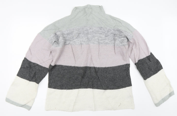 NEXT Womens Grey Striped  Pullover Jumper Size 10
