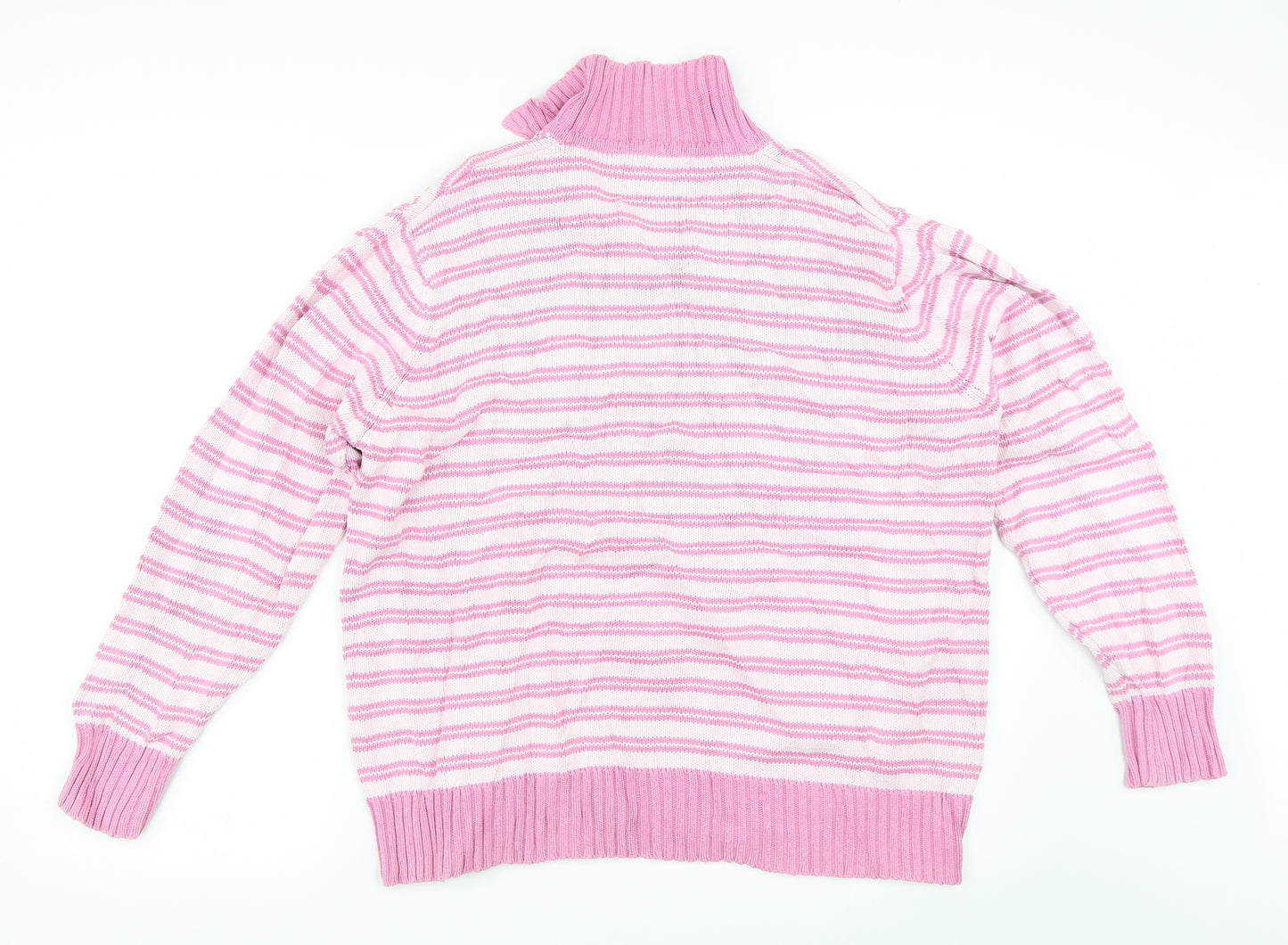 EWM Womens Pink Striped  Pullover Jumper Size L