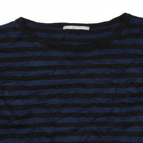 Marks and Spencer Womens Blue Striped  Pullover Jumper Size 16