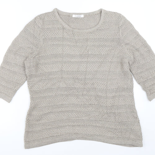 Marks and Spencer Womens Beige   Pullover Jumper Size 16