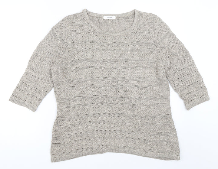 Marks and Spencer Womens Beige   Pullover Jumper Size 16