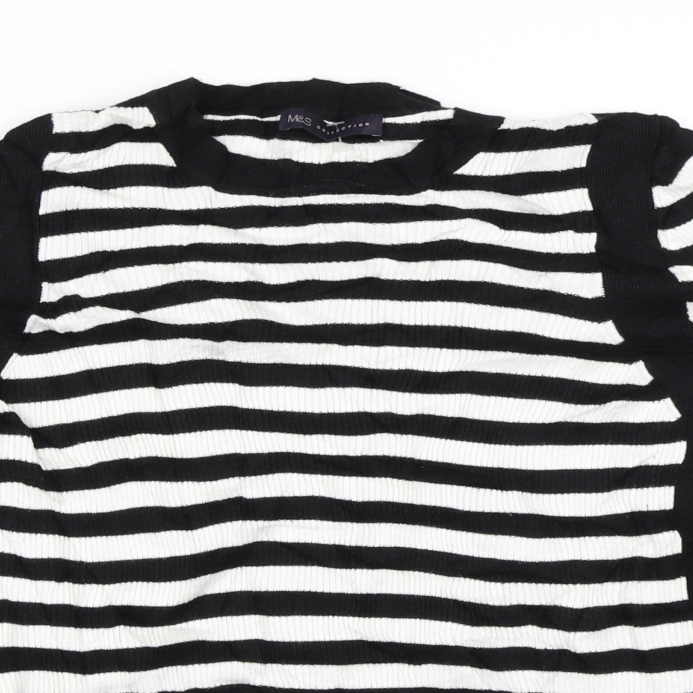 Marks and Spencer Womens Black Striped  Pullover Jumper Size 20