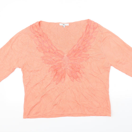 Kliss Womens Orange   Pullover Jumper Size 2XL
