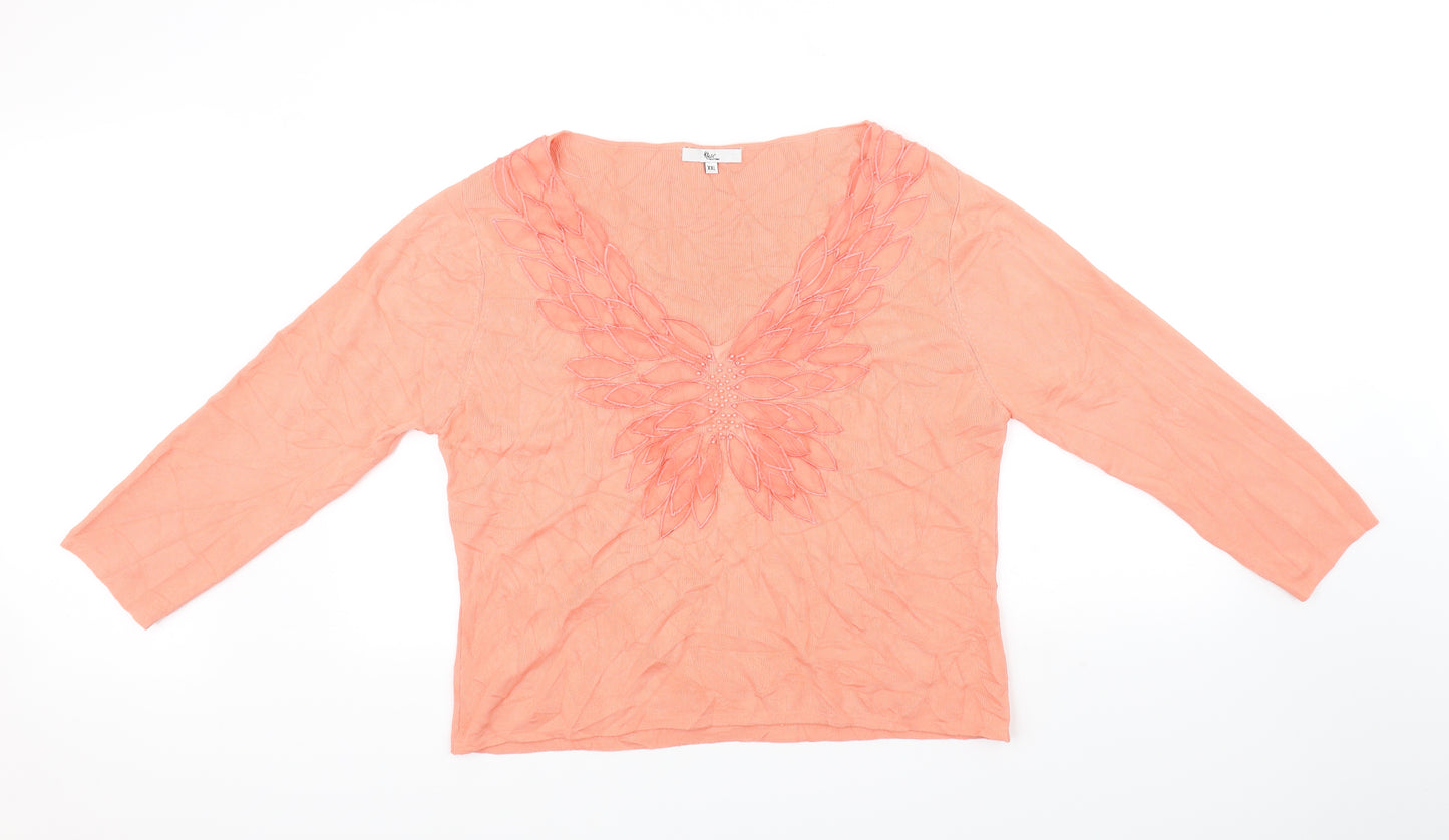 Kliss Womens Orange   Pullover Jumper Size 2XL