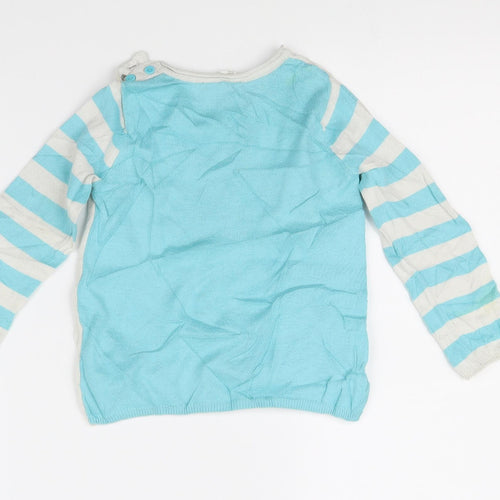 H&M Girls White Spotted  Pullover Jumper Size 2 Years