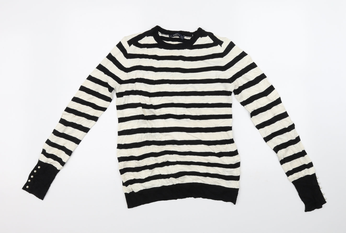 Zara Womens White   Pullover Jumper Size M
