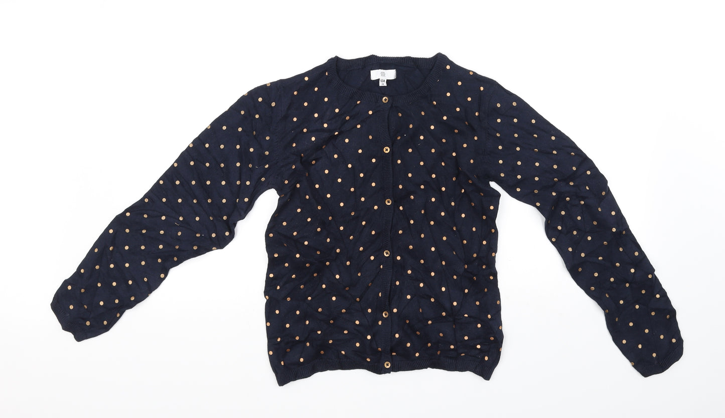 River Island Girls Blue   Cardigan Jumper Size 12 Years