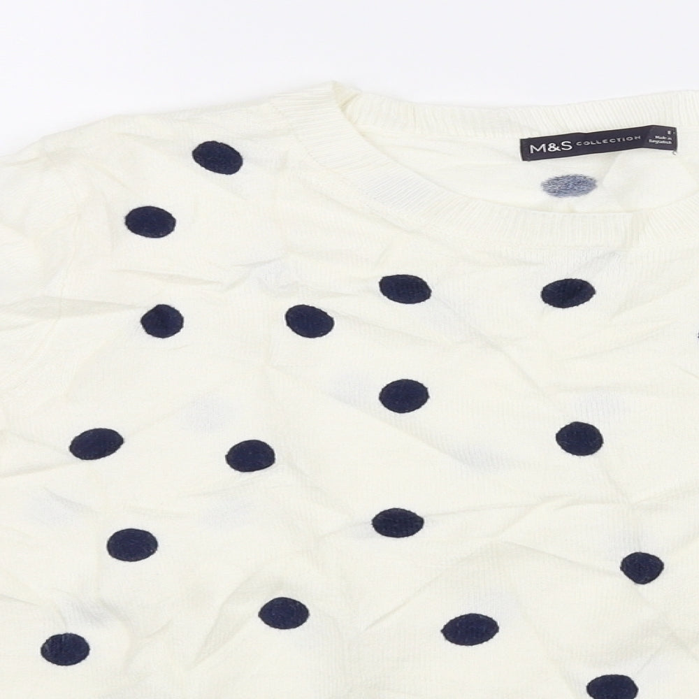 M&S Collection Womens Yellow   Pullover Jumper Size 8  - spotted