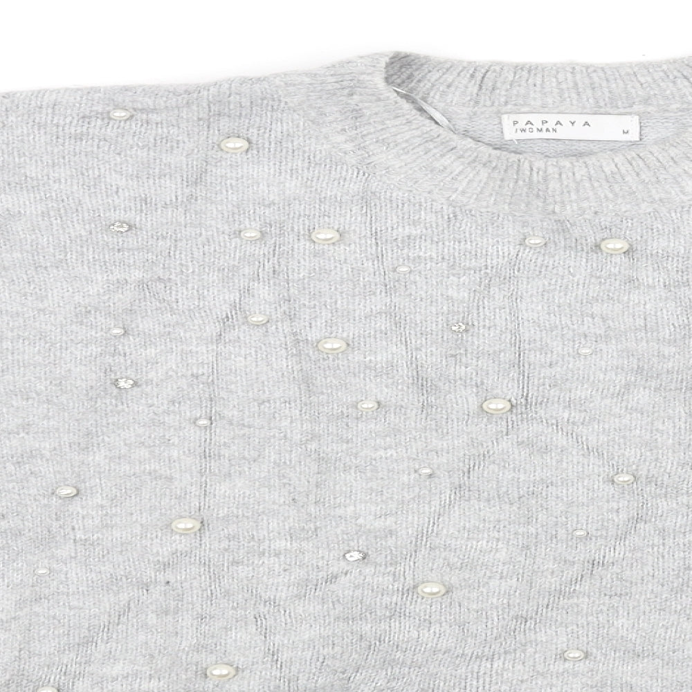 Papaya Womens Grey   Pullover Jumper Size M