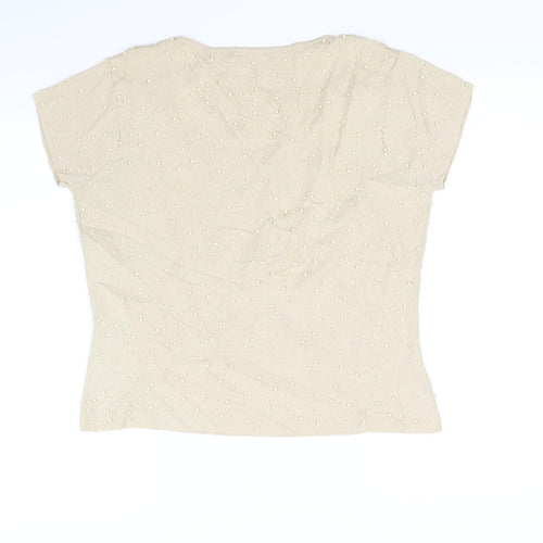 Alex & co Womens Beige   Basic T-Shirt Size 16