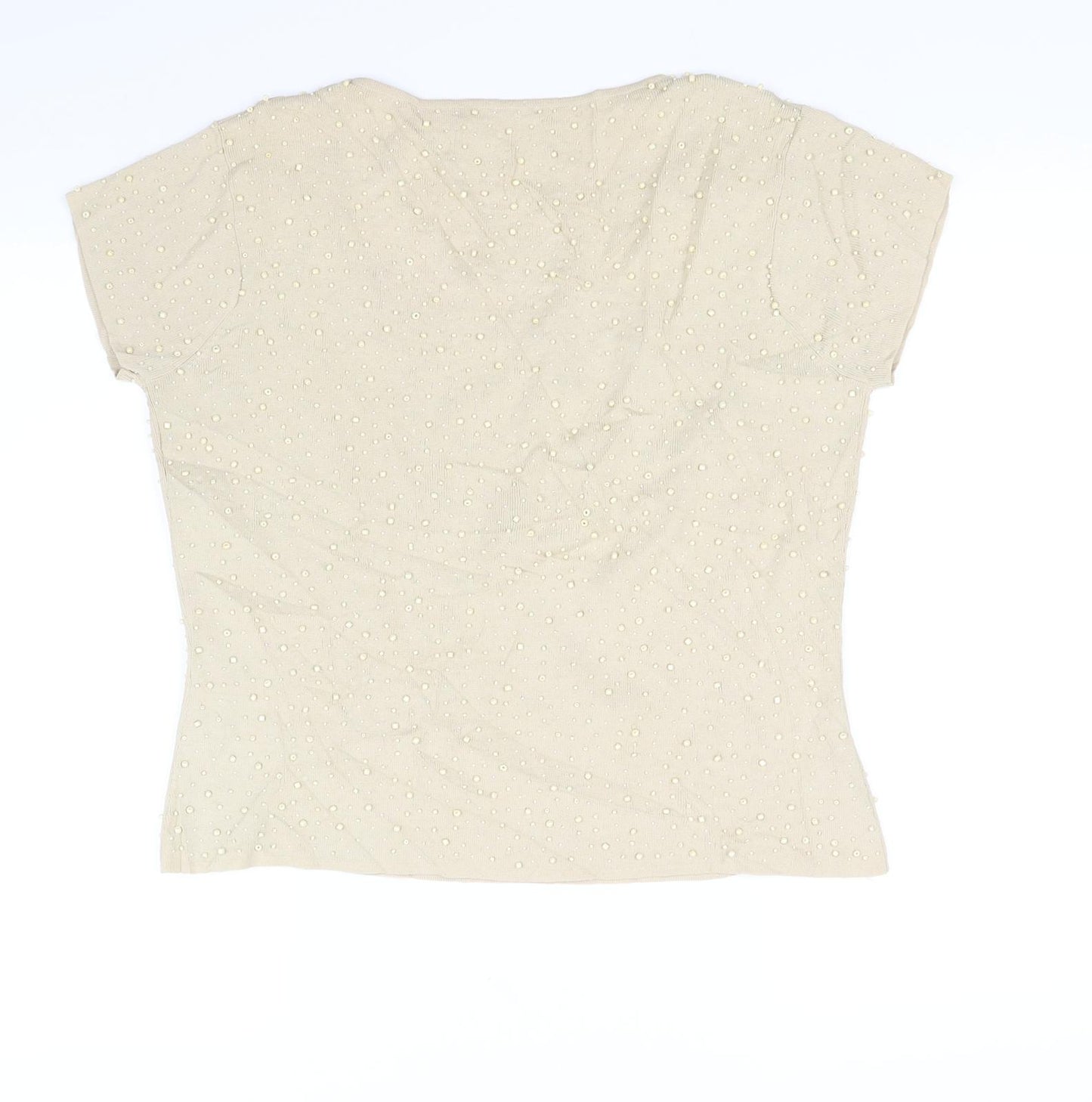 Alex & co Womens Beige   Basic T-Shirt Size 16