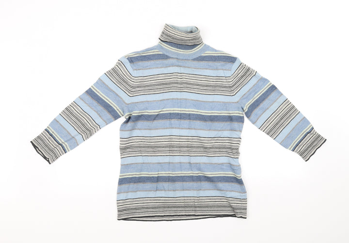 Gap Womens Blue Striped Pullover Size M