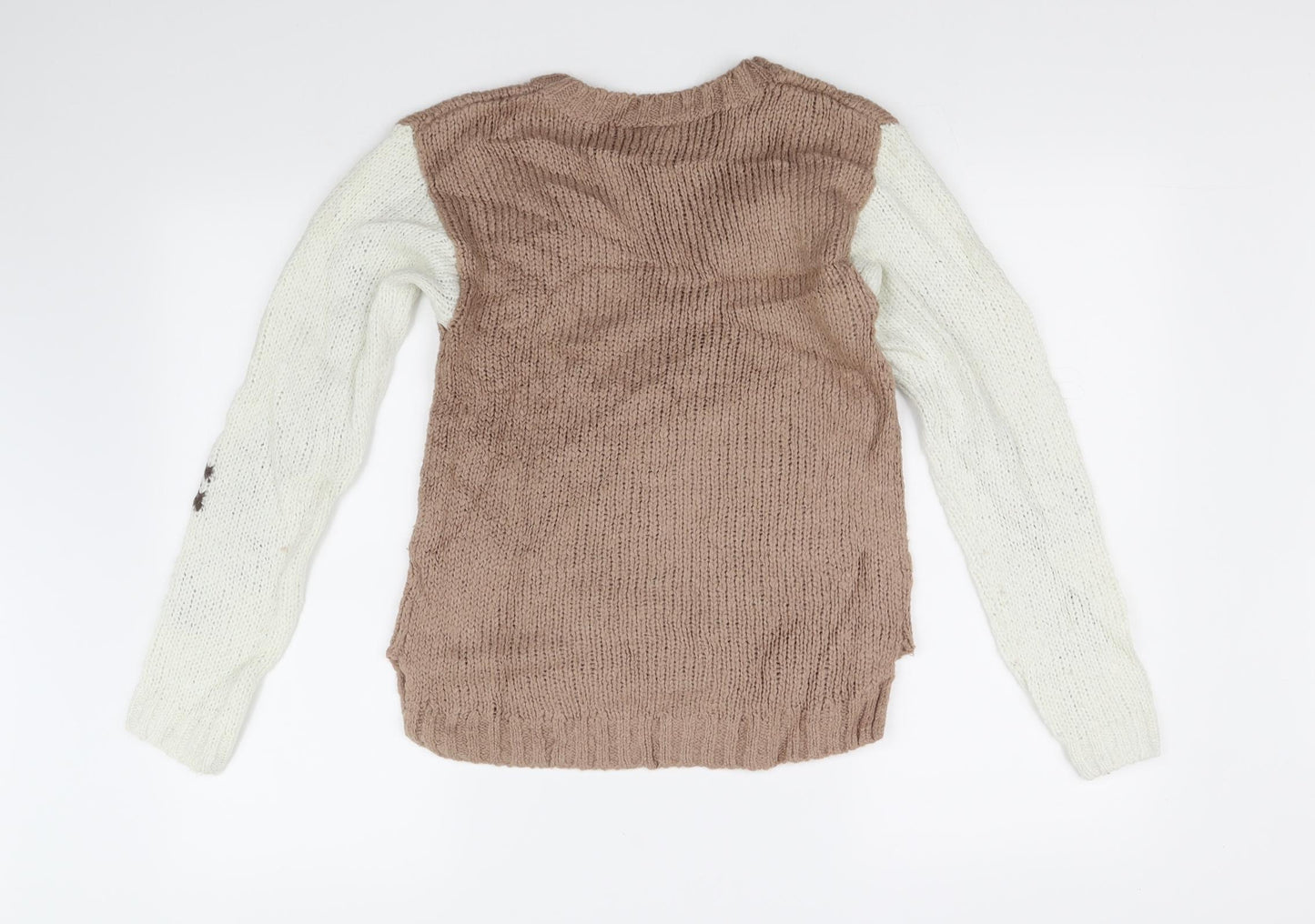 NEXT Girls Brown   Pullover Jumper Size 11 Years  - Raindeer