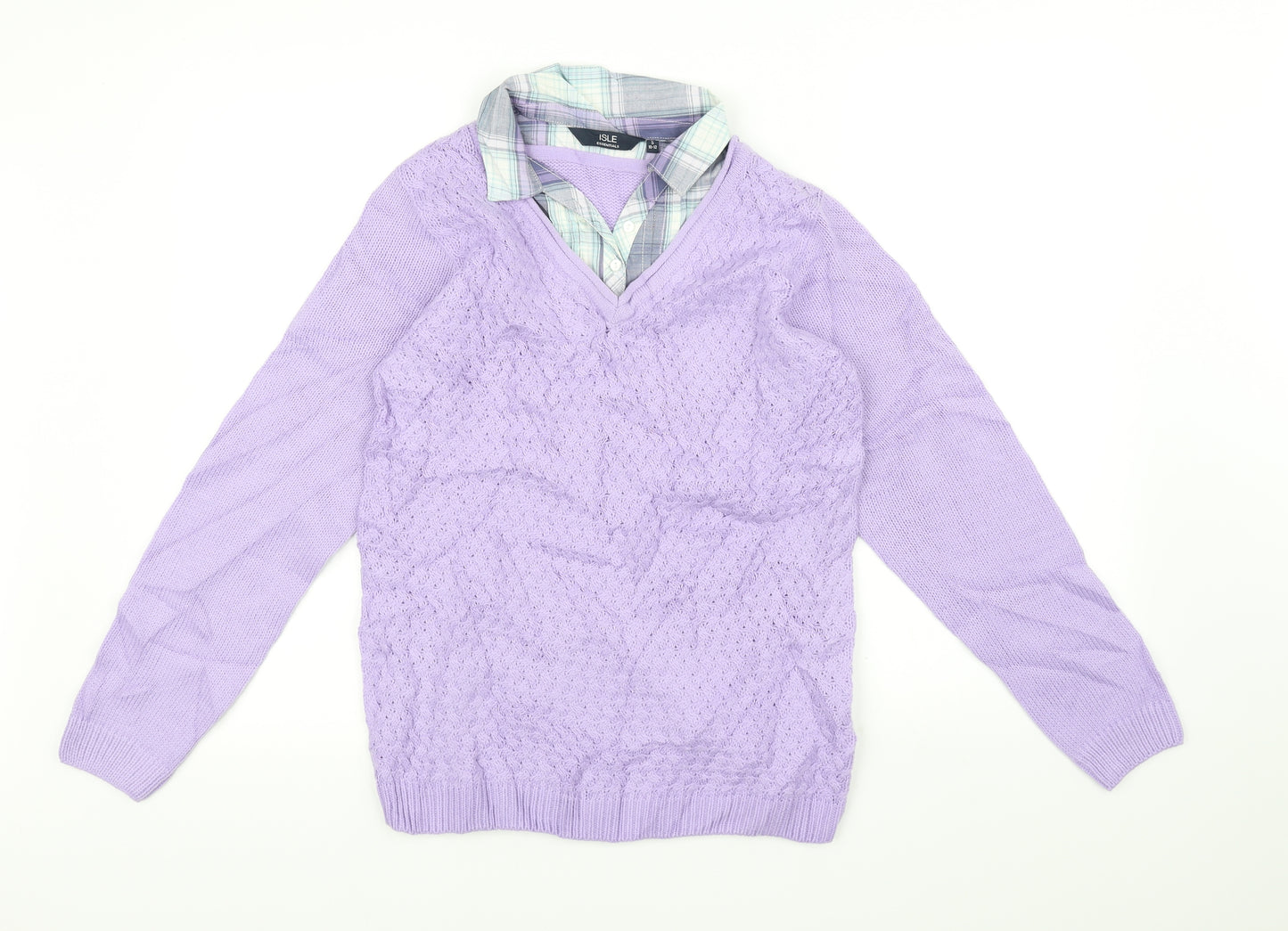Isle Essentials Womens Purple   Pullover Jumper Size 12