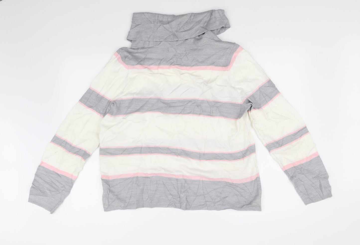 M&S Collection Womens Yellow Striped  Pullover Jumper Size 16