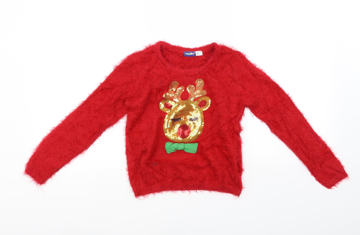 Lupilu Girls Red   Pullover Jumper Size 5-6 Years