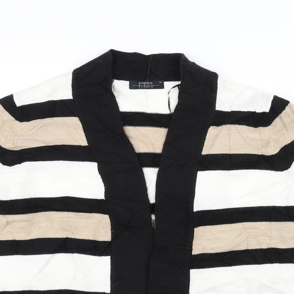 Papaya Womens Black Striped  Pullover Jumper Size 16