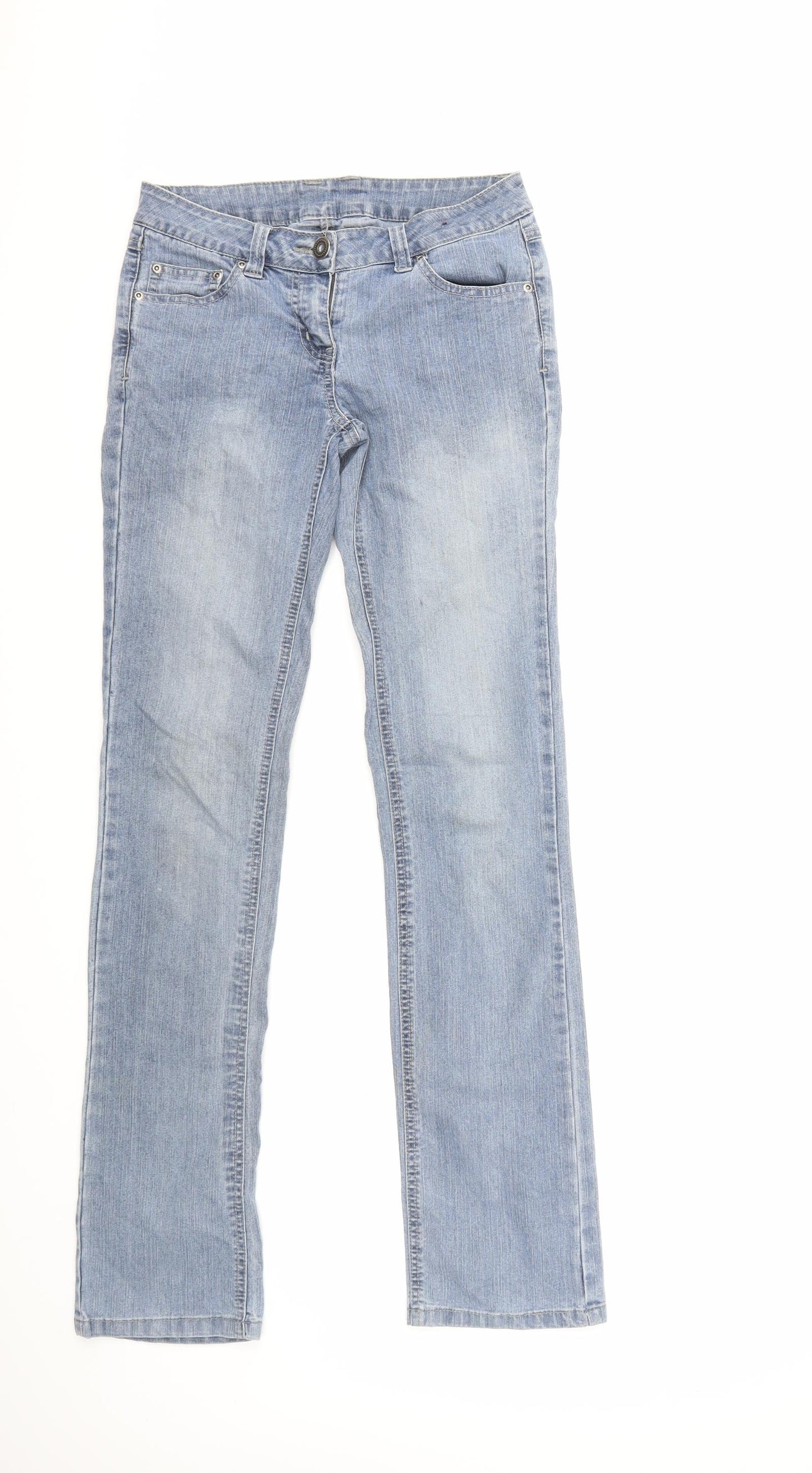 Dorothy Perkins Womens Grey  Denim Straight Jeans Size 8 L33 in