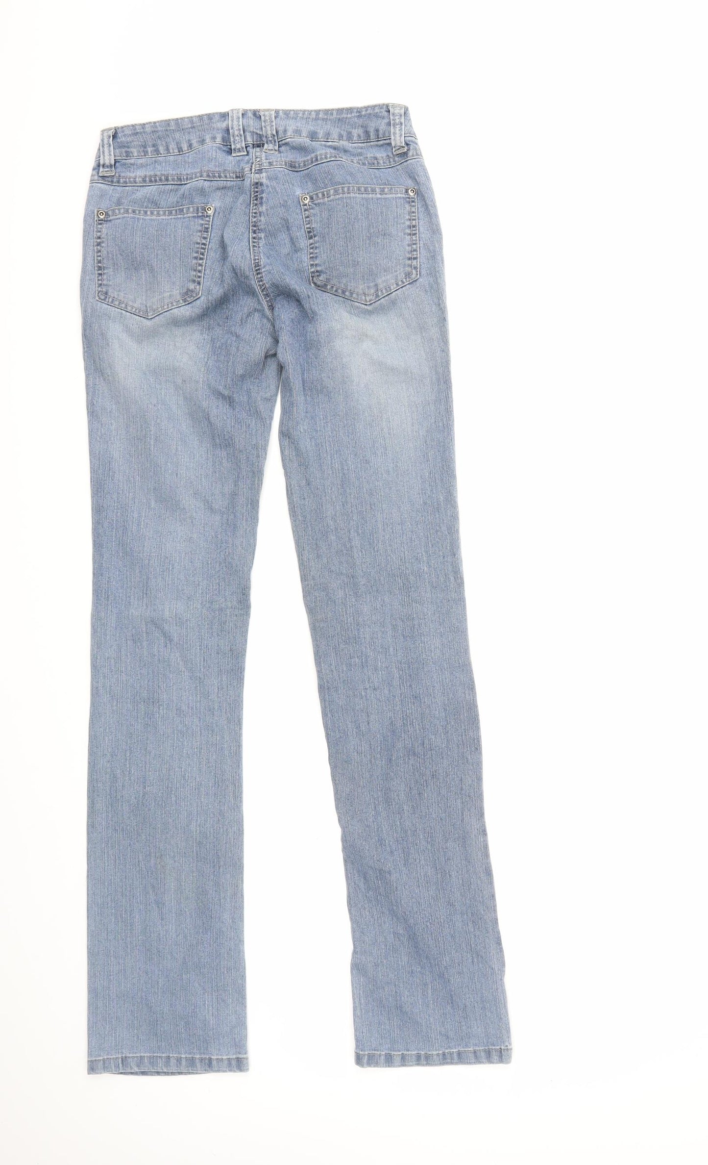 Dorothy Perkins Womens Grey  Denim Straight Jeans Size 8 L33 in