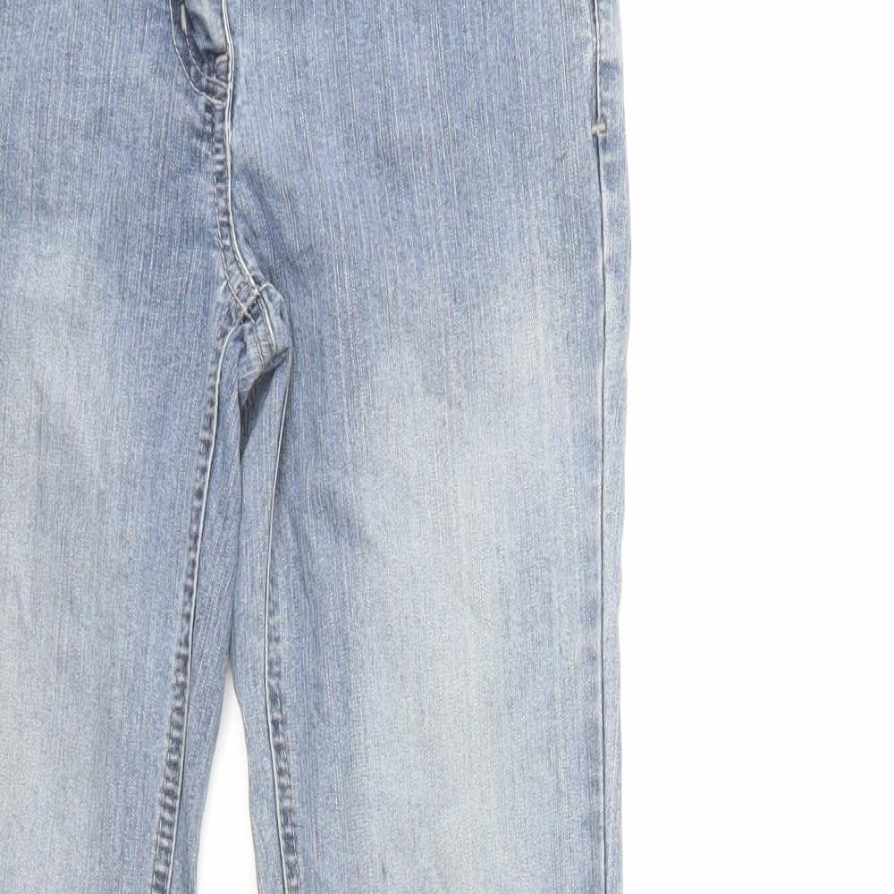 Dorothy Perkins Womens Grey  Denim Straight Jeans Size 8 L33 in