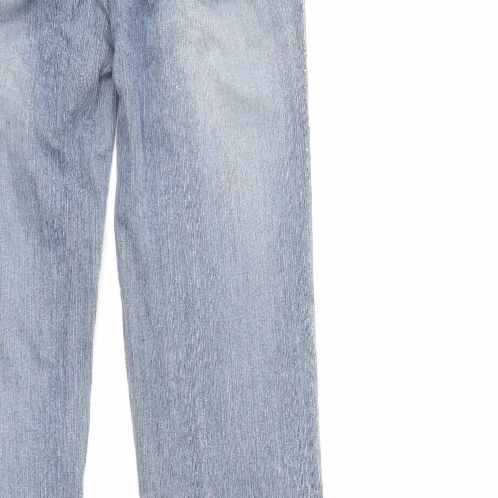 Dorothy Perkins Womens Grey  Denim Straight Jeans Size 8 L33 in