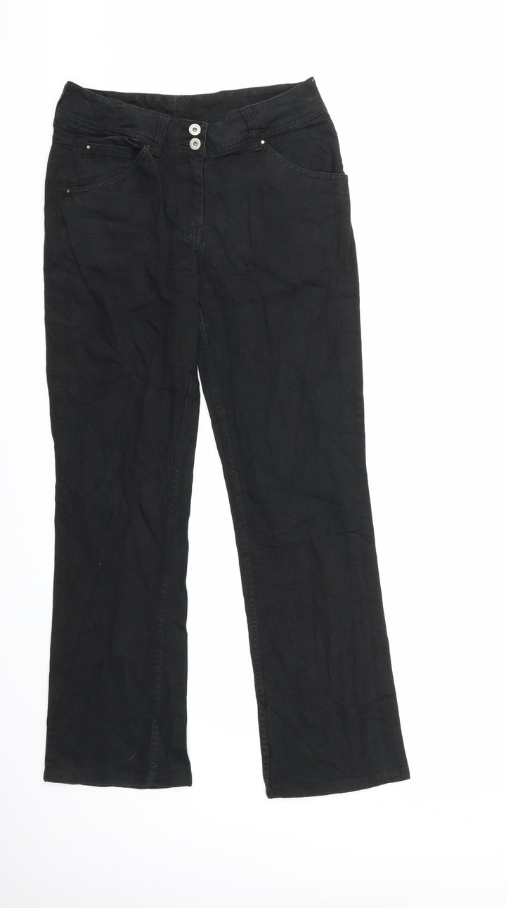 X-Mail Womens Black  Denim Flared Jeans Size 10 L29 in