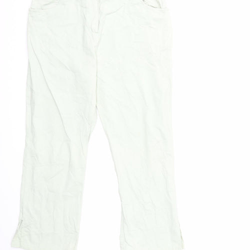 Camaïeu Womens Green   Cropped Trousers Size 16 L26 in