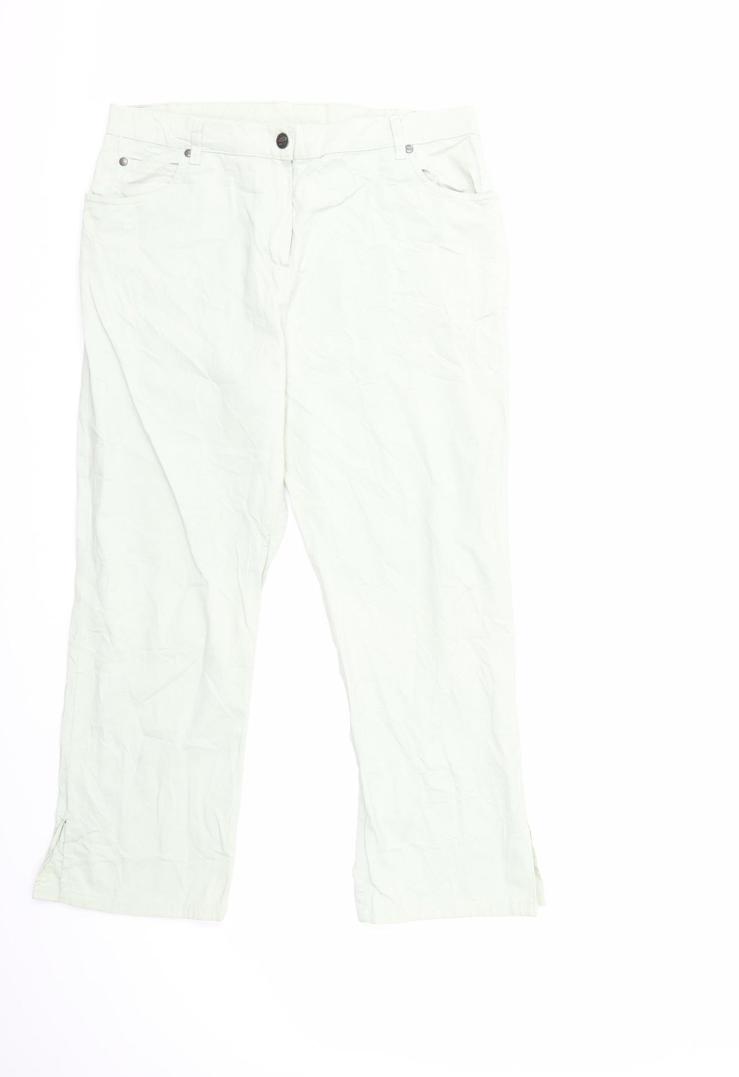 Camaïeu Womens Green   Cropped Trousers Size 16 L26 in