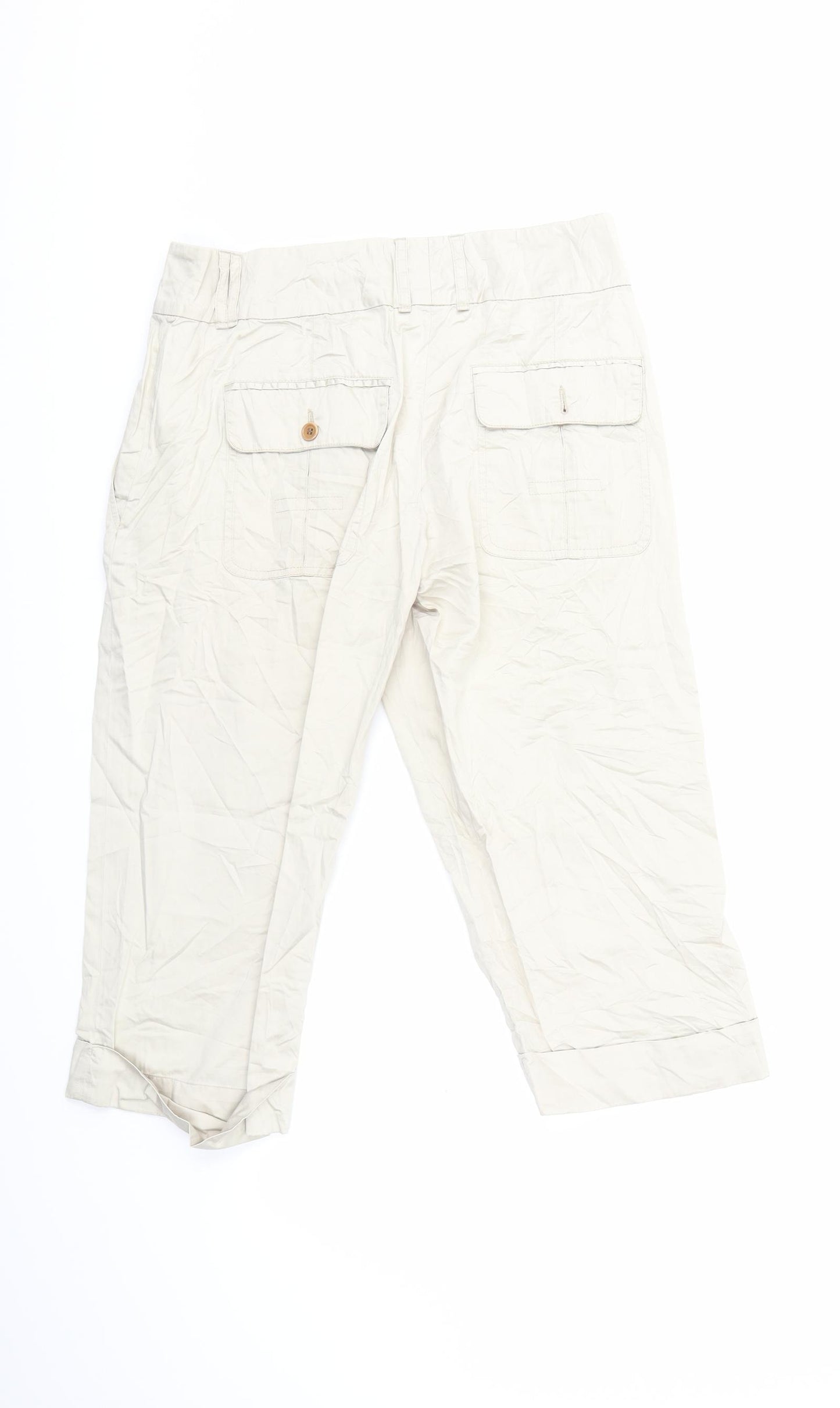 Turnover Womens Beige   Cropped Trousers Size 10 L20 in