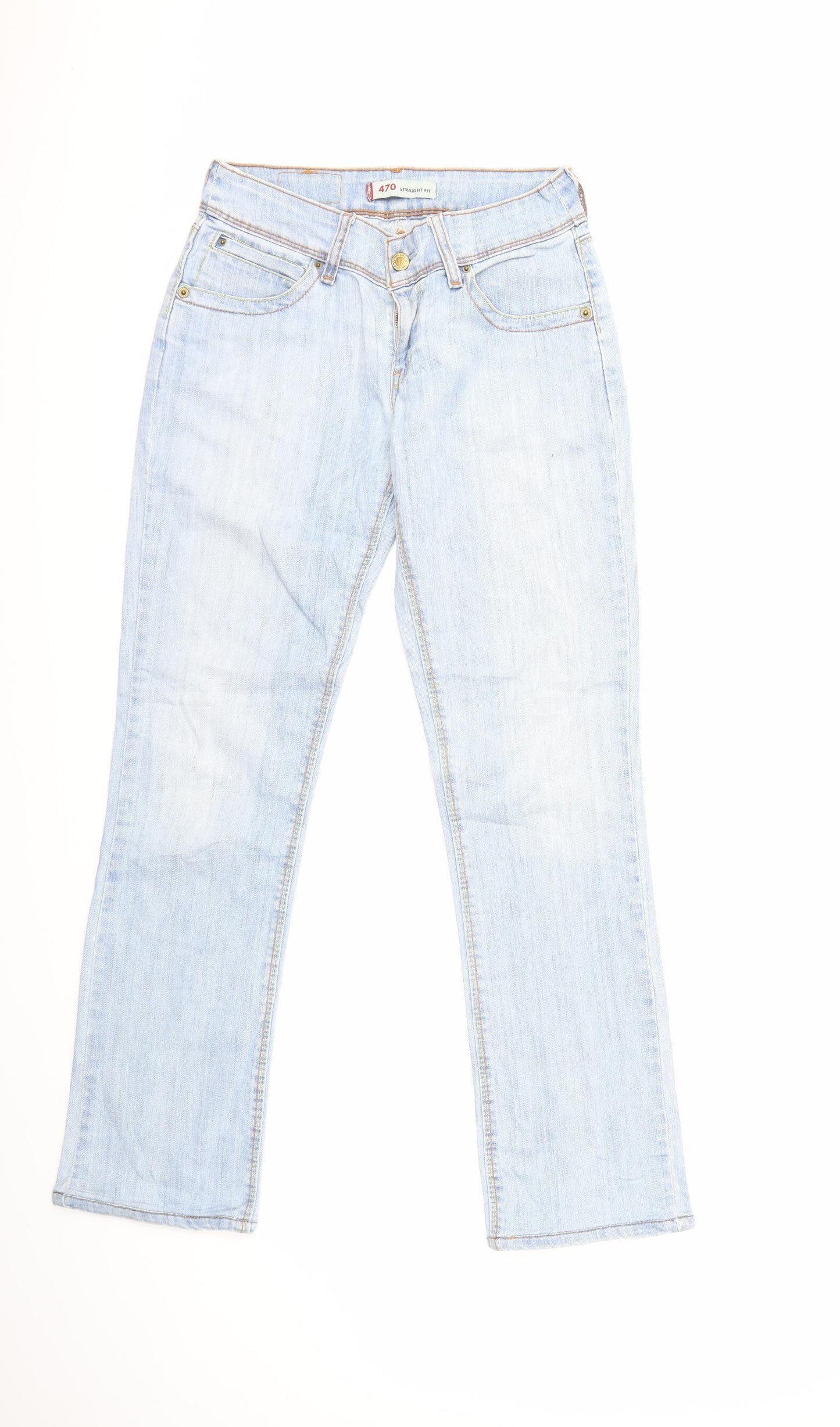 Levi's Womens Blue  Denim Straight Jeans Size 28 in L30 in