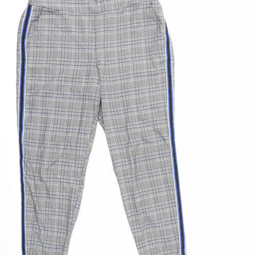 Primark Womens Grey Check  Trousers  Size 12 L26 in