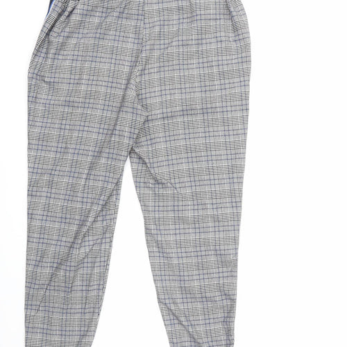 Primark Womens Grey Check  Trousers  Size 12 L26 in