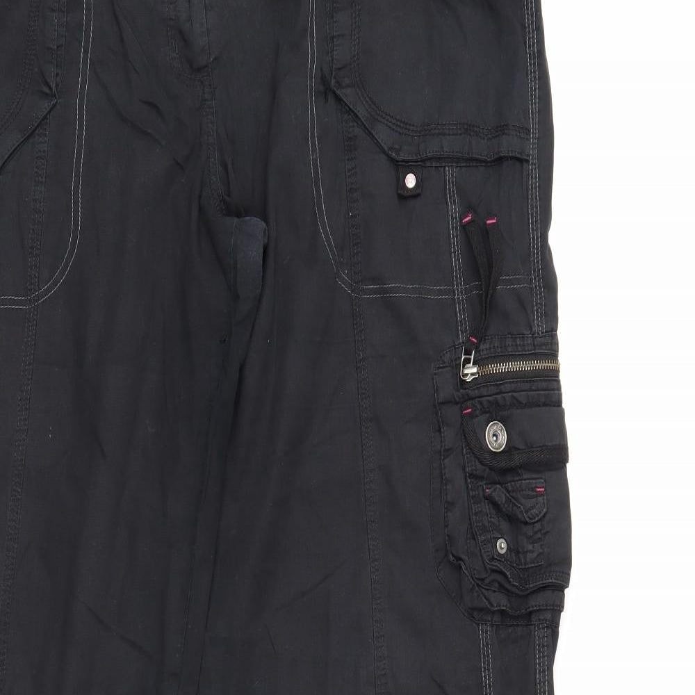 NEXT Mens Black   Cargo Trousers Size 20 L31 in