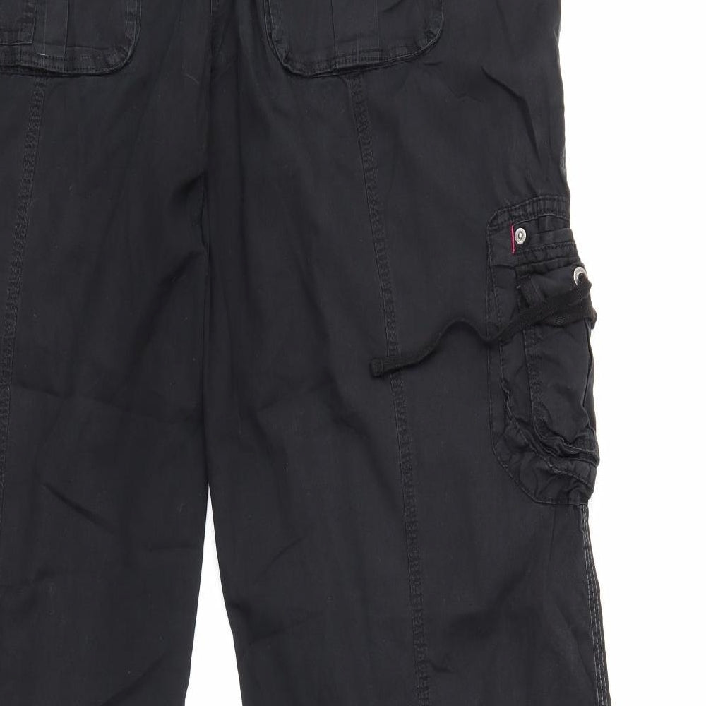 NEXT Mens Black   Cargo Trousers Size 20 L31 in