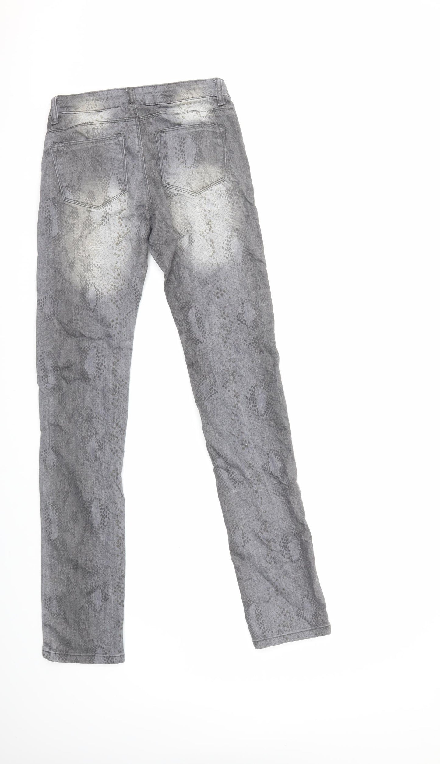 stop+go Womens Grey Animal Print Denim Straight Jeans Size 26 in L32 in